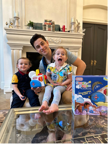 David Henrie Sharing Little Tikes Story Dream Machine with his Kids