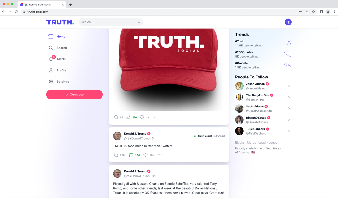 Trump Media & Technology Group Launches Truth Social Web