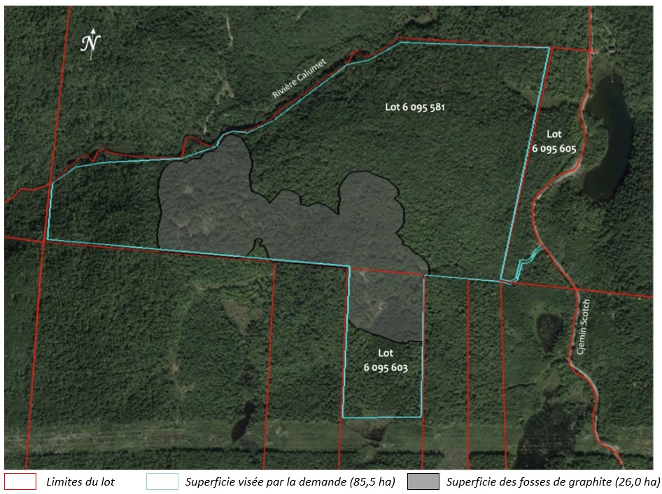 Aperçu du plan d’implantation du projet de graphite Miller