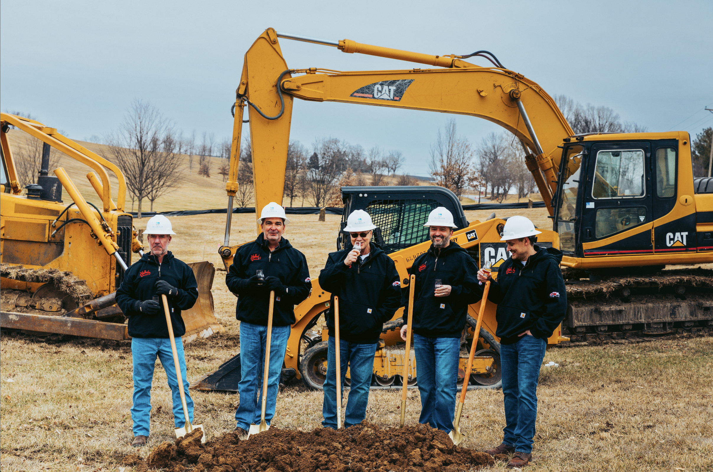 From left to right: Tyler French, VP of Operations; Mick Harris, President; Mike Frizzell, CFO; Patrick Fee, VP of Sales and Marketing; Kyle Merklein, Master Distiller