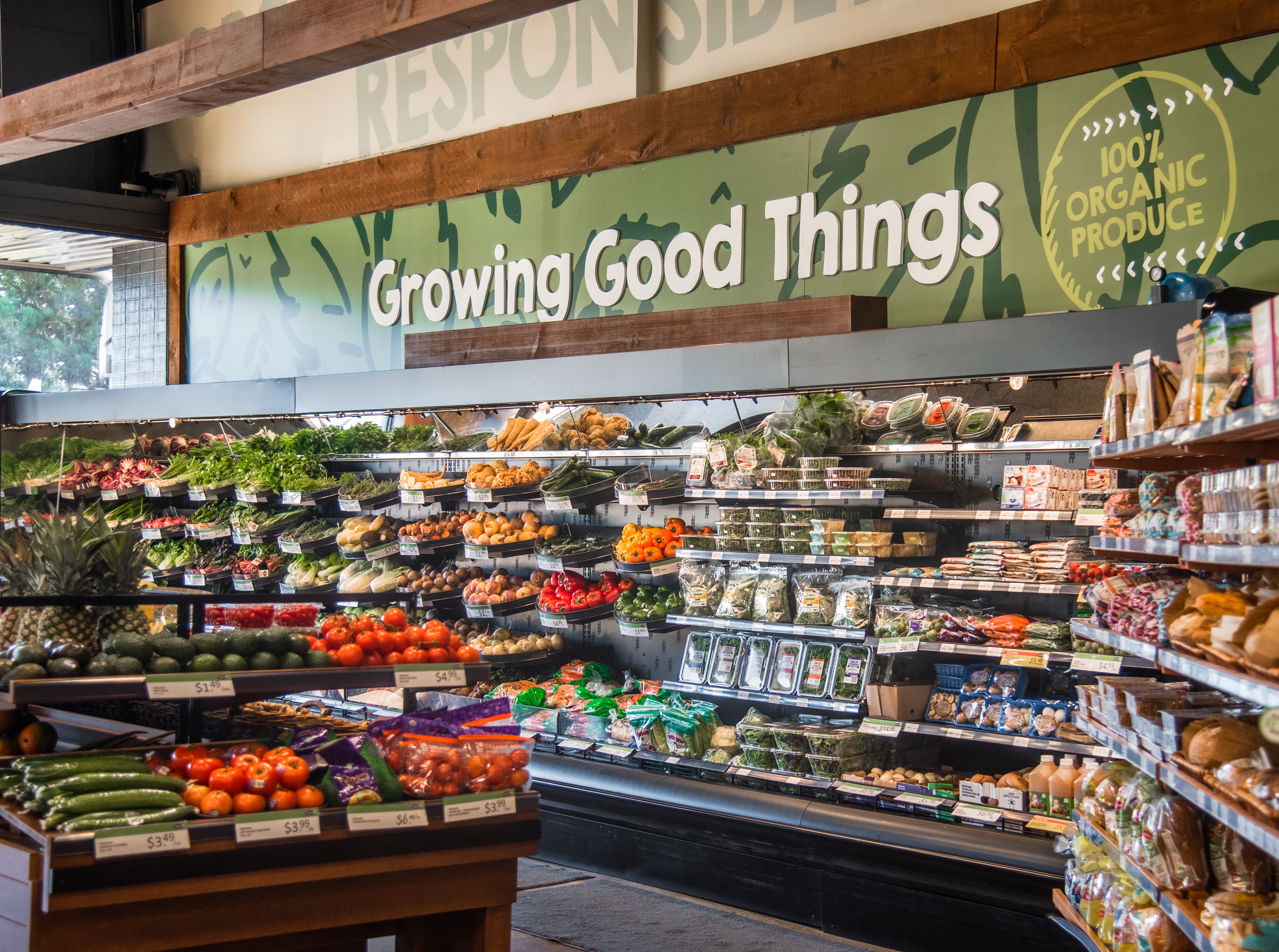 Upper Gage Organic Produce wall