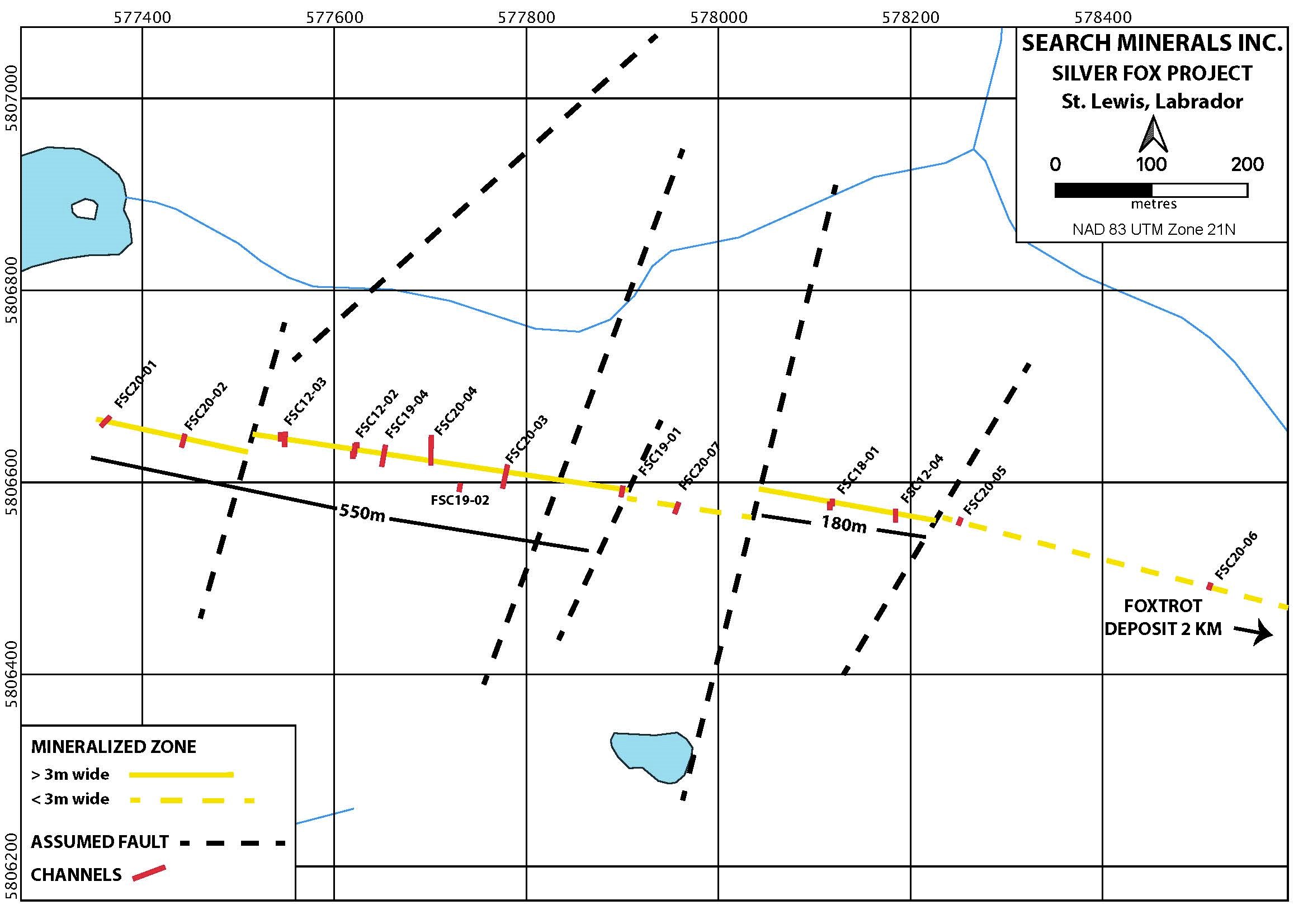 Figure 1 -  SILVER FOX – CHANNELS ASSAYED