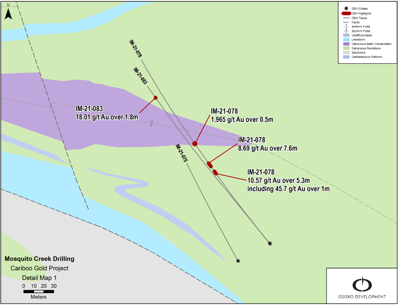 Figure 2: Mosquito Creek select drilling highlights