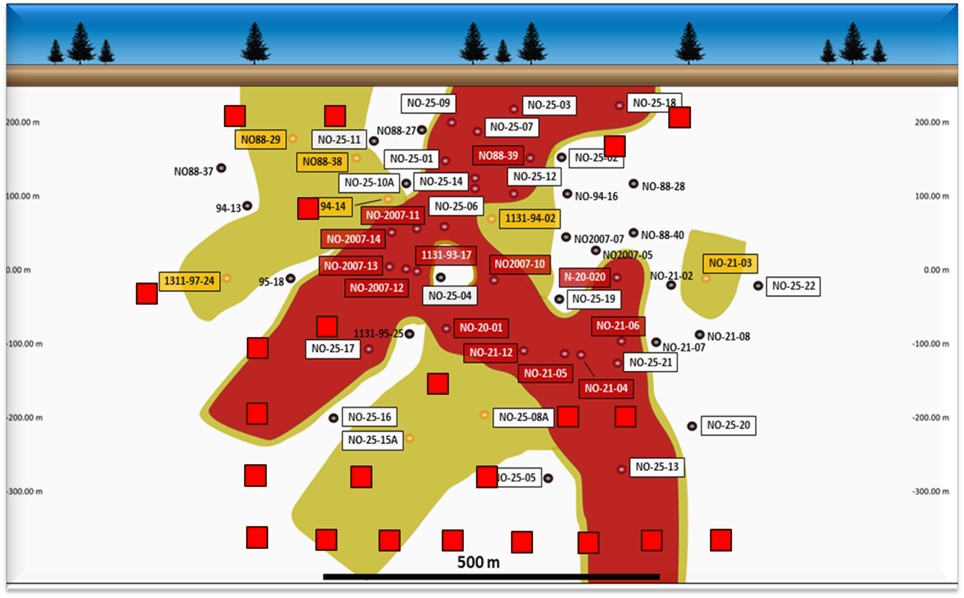 ZONE 1 DISCOVERY – LONGITUDINAL SECTION WITH DRILLING PROPOSALS FOR 2026 image
