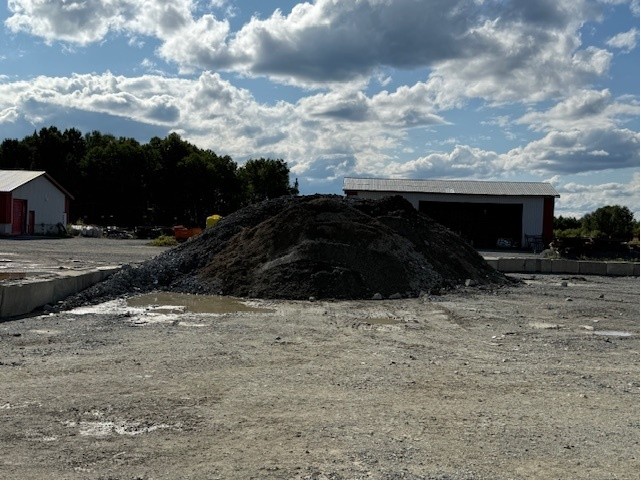 Surface stockpile of ore