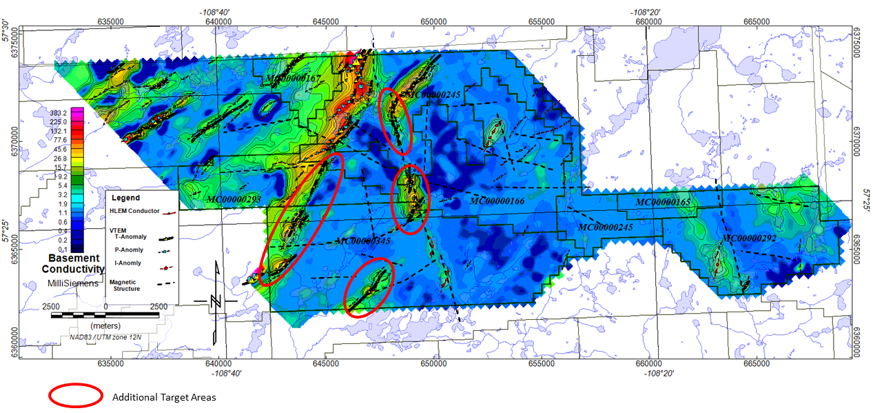 Figure 2: Priority target corridors at the East Preston Uranium Project, Western Athabasca Basin Saskatchewan