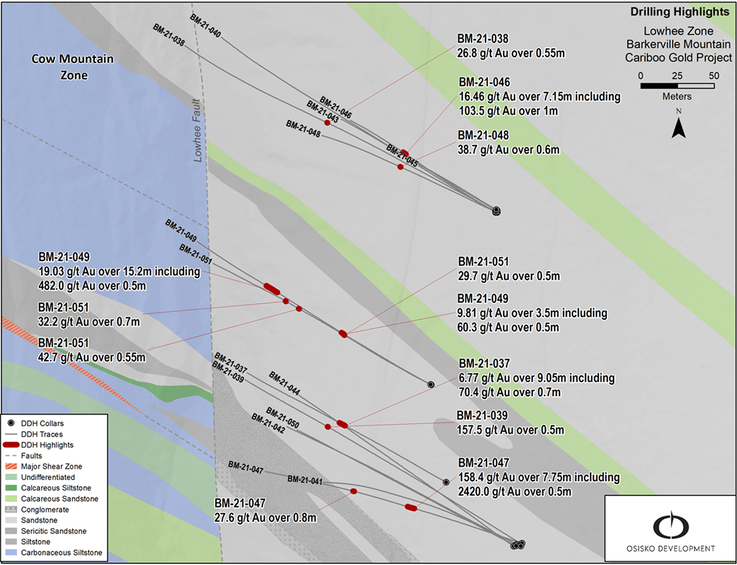 Figure 2: Lowhee Zone select drilling highlights
