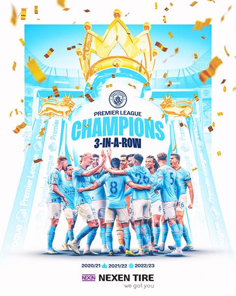 NEXEN TIRE’s long-time partner Manchester City crowned 2022/23 Premier League Champions – winning its fifth title in six seasons