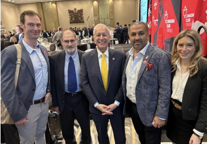 SMARTBUILD CEO Zulq Malik and CCO Vinay Nair with Minister Evan Solomon and Microsoft Canada’s Ehsan Youseff at a Toronto reception.