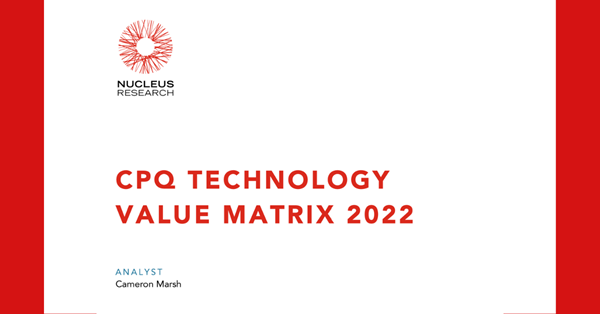 CPQ Technology Value Matrix 2022