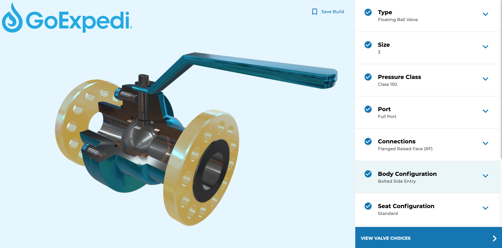 GoExpedi Valve Configurator