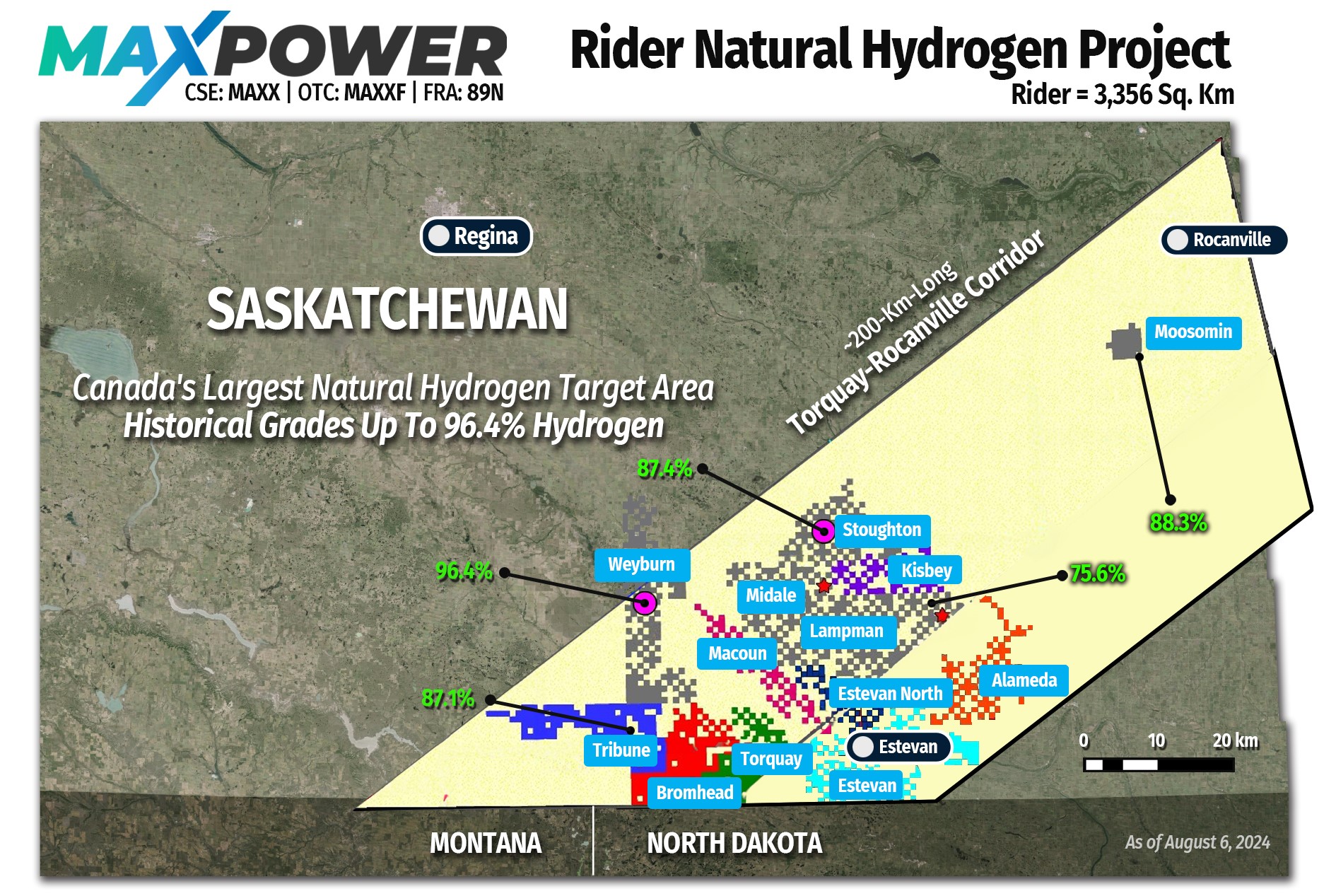 Figure 1. MAX Power Mining - Natural Hydrogen Permit Applications Sask