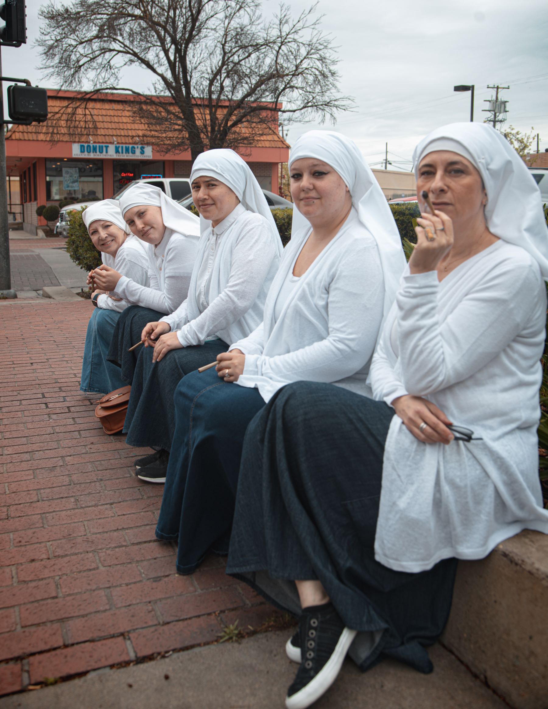 The Sisters Catching a Break from Shopping in Merced