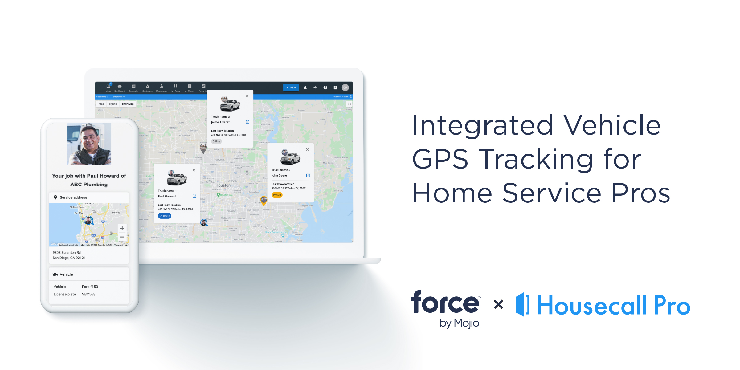 Integrated Vehicle GPS Tracking for Home Service Businesses