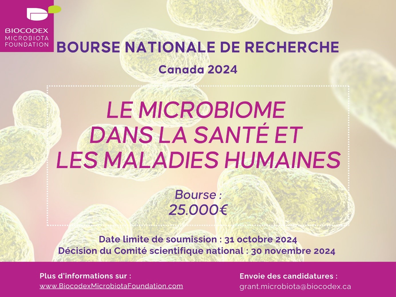 Bourse Biocodex Microbiota Fondation