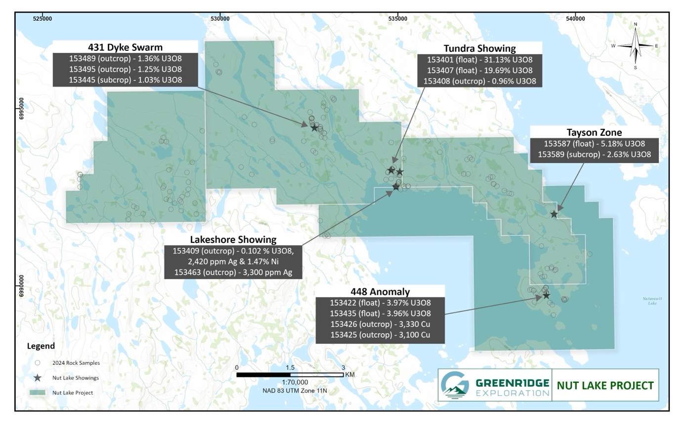 Nut Lake Uranium Project 2024 Exploration Results