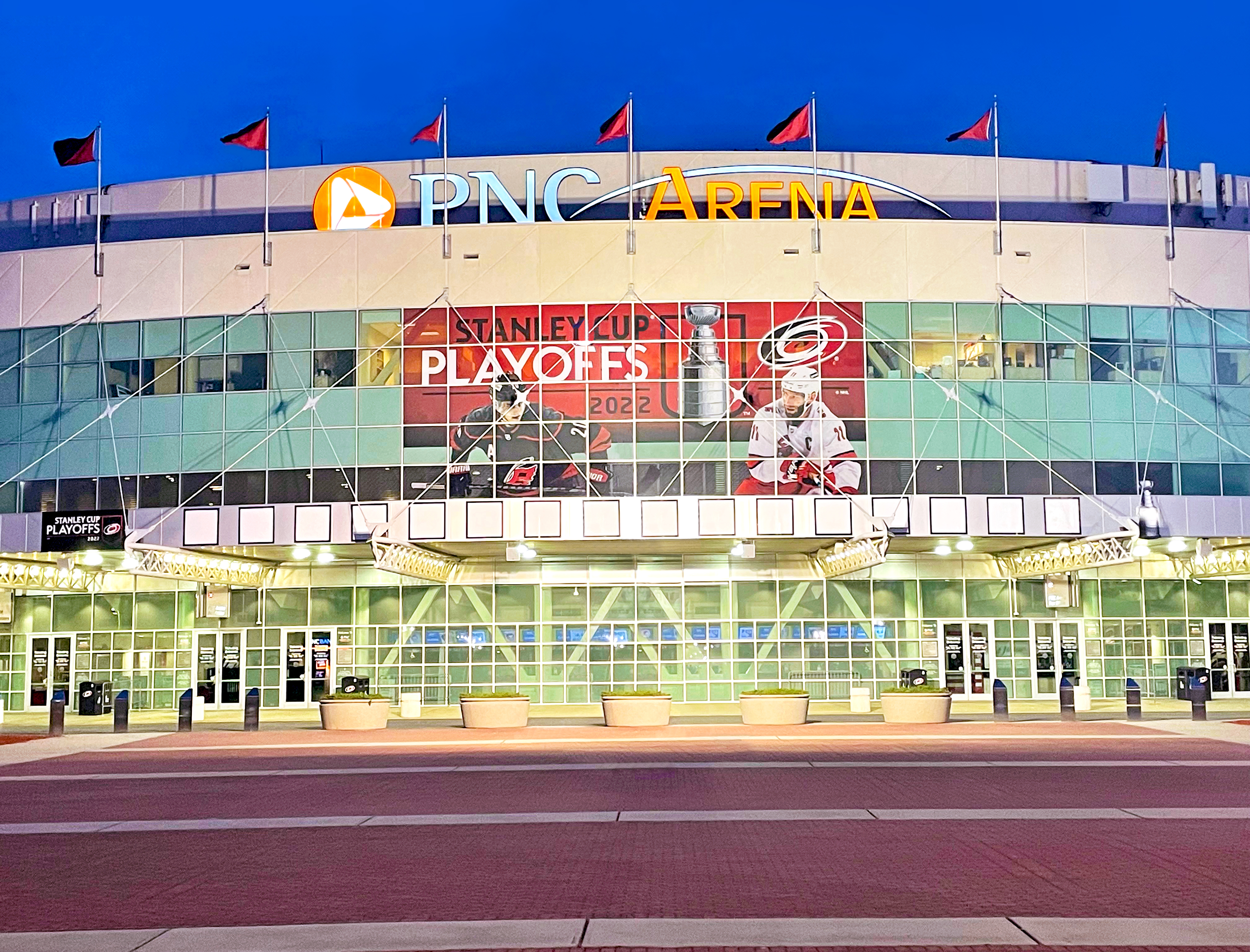 Carolina Hurricanes PNC Arena - Front of Arena Graphics