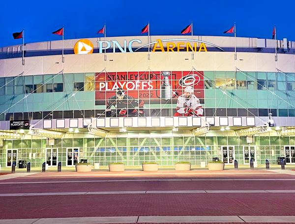 Carolina Hurricanes PNC Arena - Front of Arena Graphics