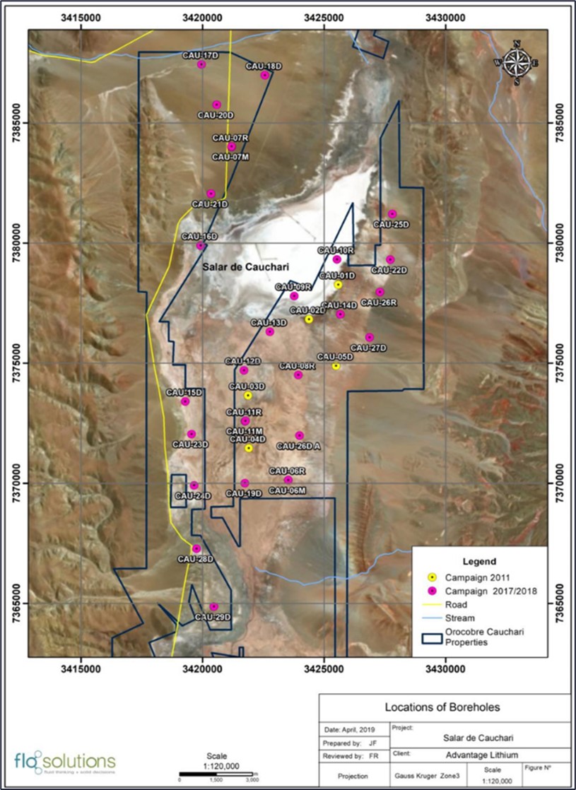 Location map of boreholes