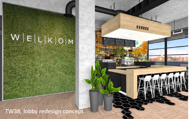 TW38, lobby redesign concept