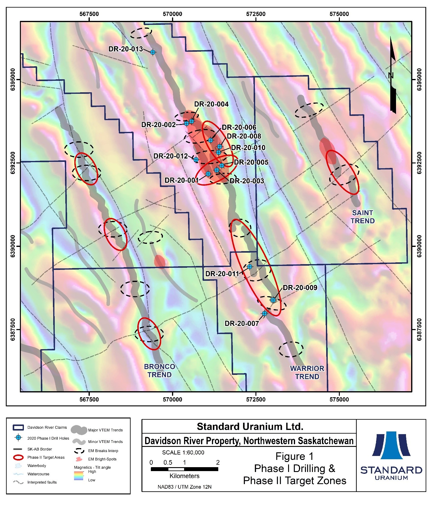 Figure 1: Phase I Drilling & Phase II Target Zones