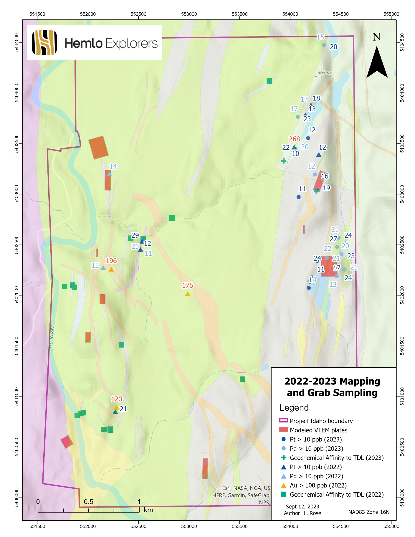 Pt, Pd, and Au Results from the 2022-2023 Sampling Programs