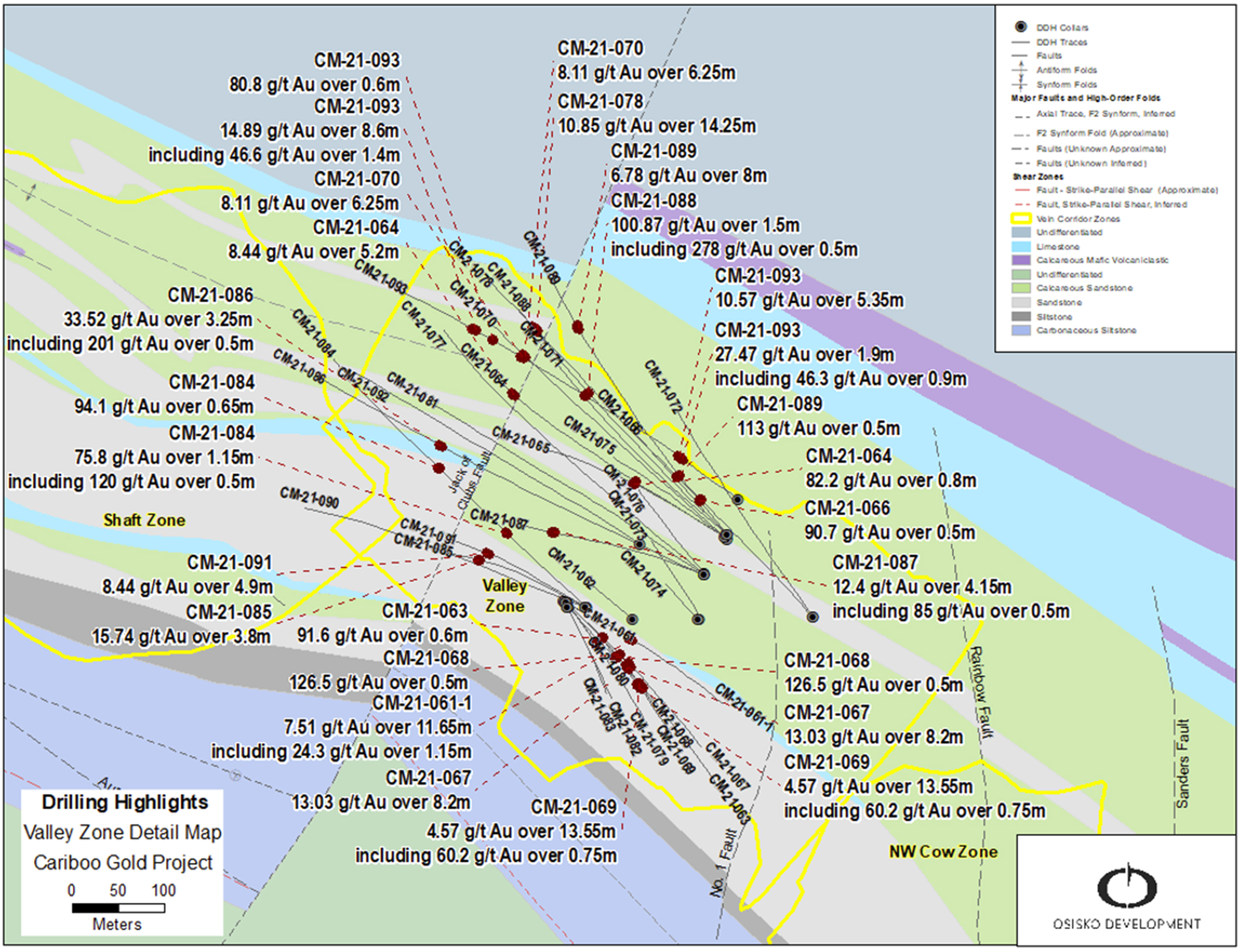 Figure 2: Valley Zone select drilling highlights