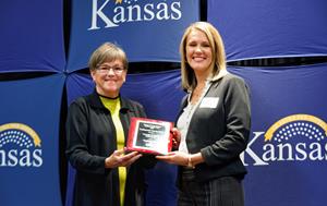 Brandee Johnson and Governor of Kansas Laura Kelly
