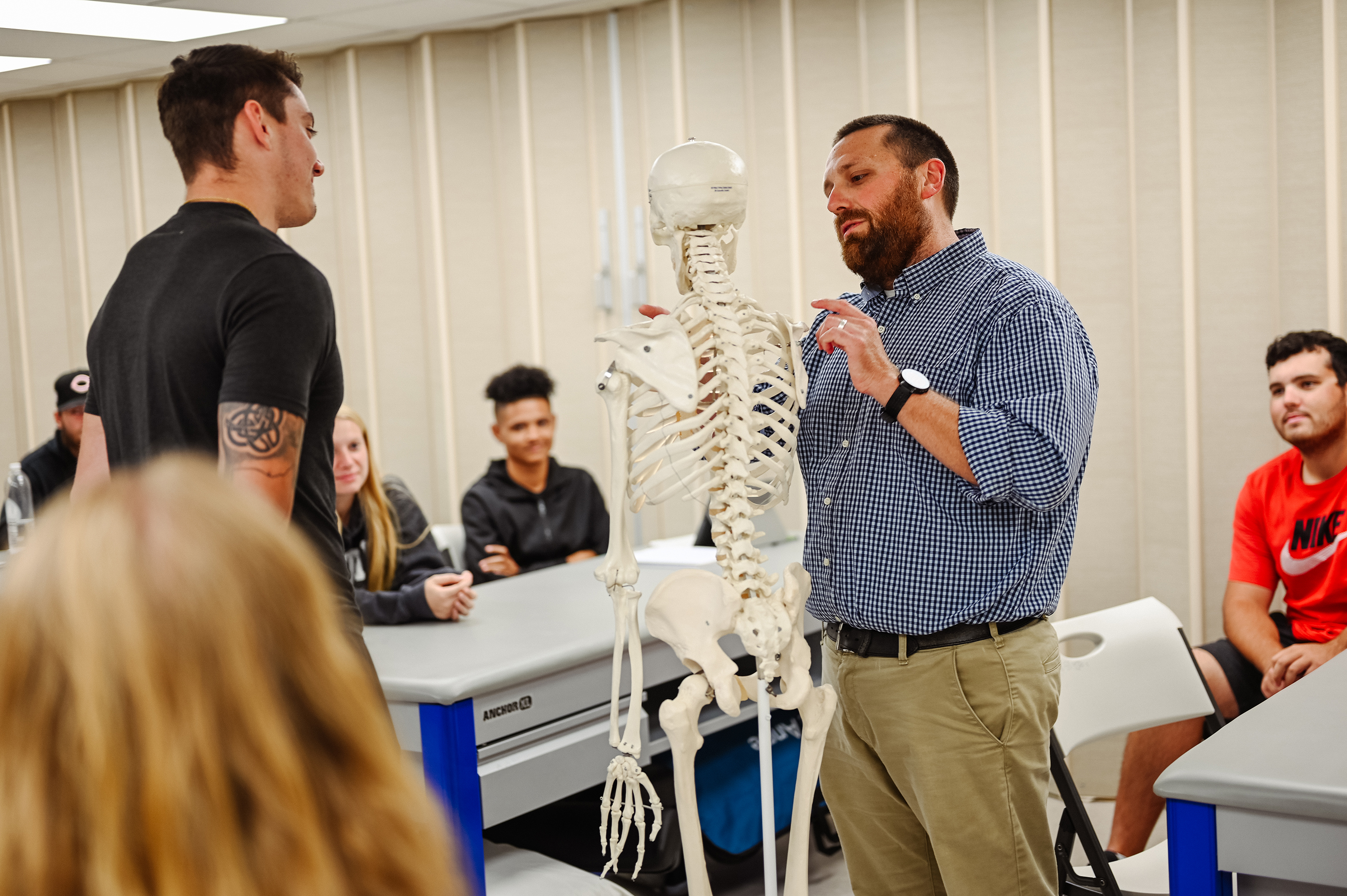 Thomas More professor Justin Farr in the classroom.