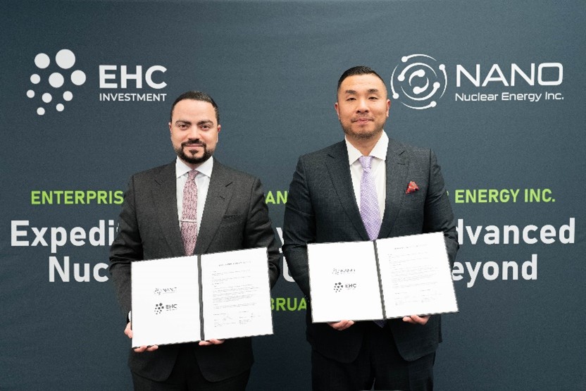 NANO Nuclear Energy Signs Memorandum of Understanding with EHC Investment L.L.C to Advance Micro Modular Reactor Deployment in the UAE