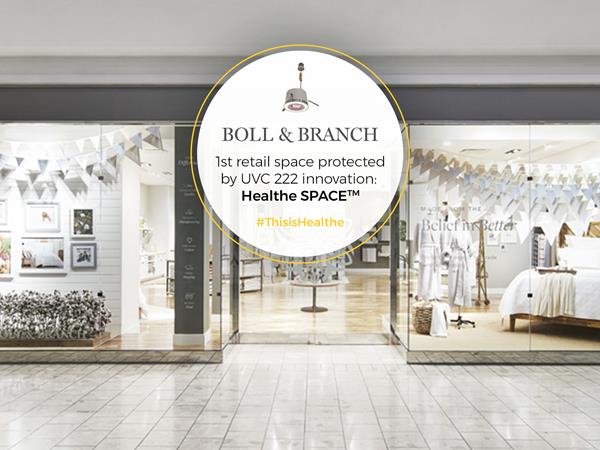 Boll & Branch Becomes First Retail Store to Install Healthe Inc.'s New, State-of-the-Art Far-UVC Sanitizing Technology 
