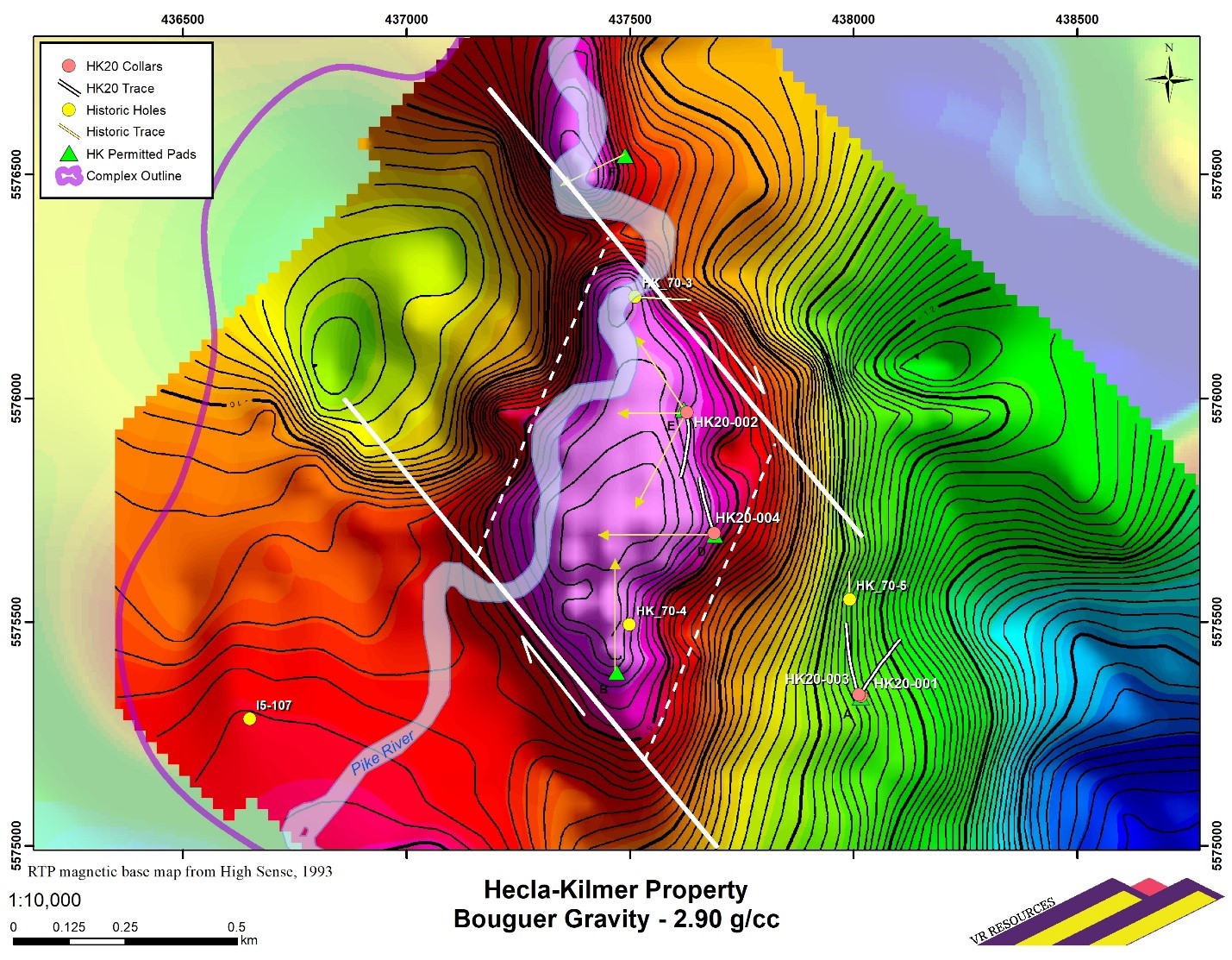 VR identifies 3.5 mGal gravity anomaly at its Hecla-Kilmer