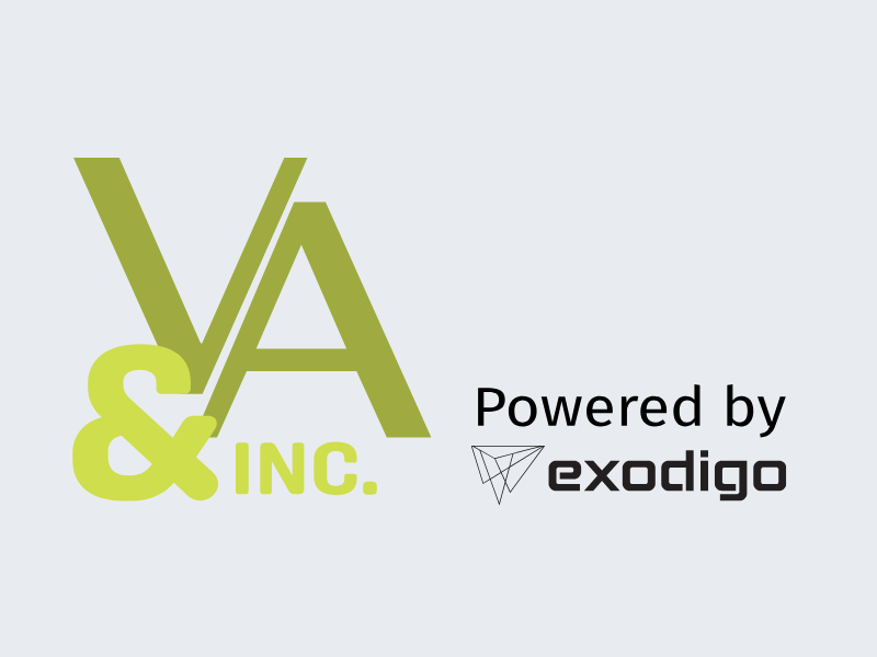 New logo for V&A, Inc., powered by Exodigo