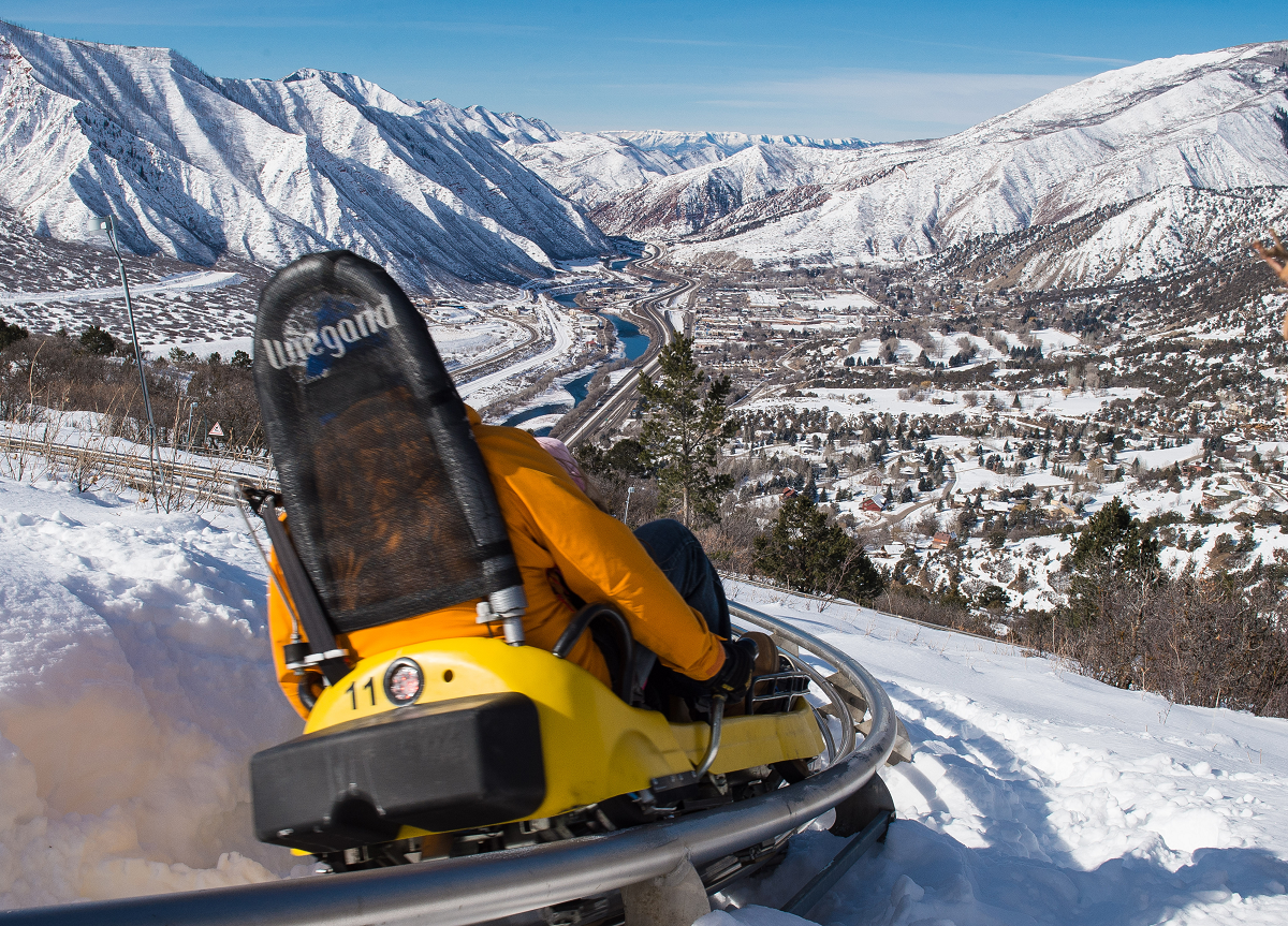 Alpine Coaster at Glenwood Caverns Adventure Park in Glenwood Springs. Open year-round with Winter on the Mountain and fun thrill rides. 