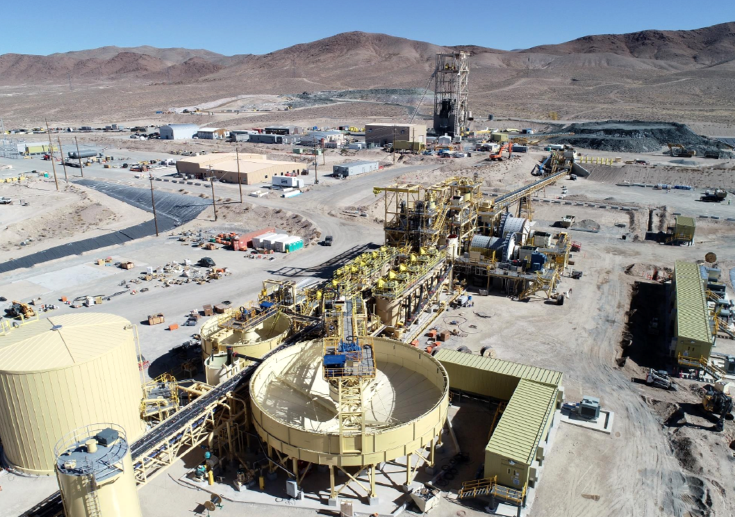 Process plant, admin building and main headframe looking east