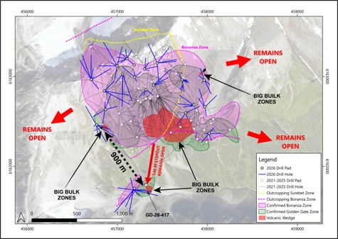 Figure 5a - Plan view of Big Bulk Zones