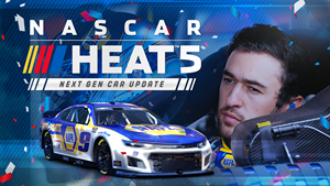 NASCAR Heat 5 logo with the #9 Chevrolet Camero ZL1 and Chase Elliott