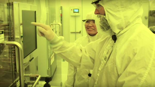 Employees in NY CREATES state-of-the-art 300mm semiconductor research facility in Albany, NY