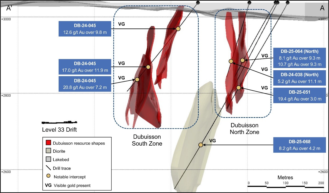 Dubuisson Zone Cross Section (Looking West)