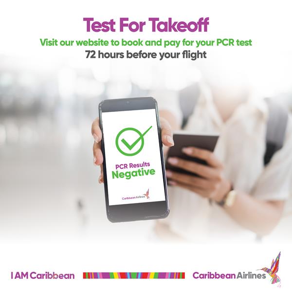 Book  and  pay for COVID-19 Tests with Caribbean Airlines.