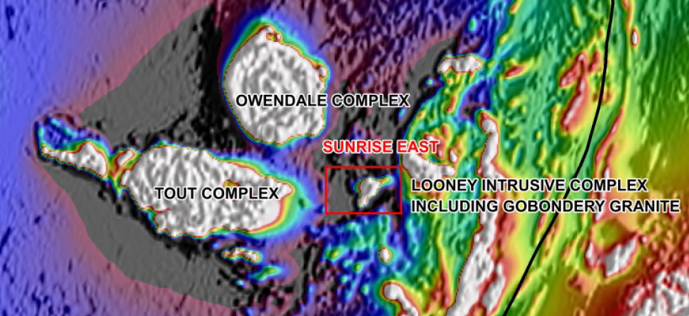 Geophysical interpretation showing significant magnetic anomaly in Sunrise East tenement