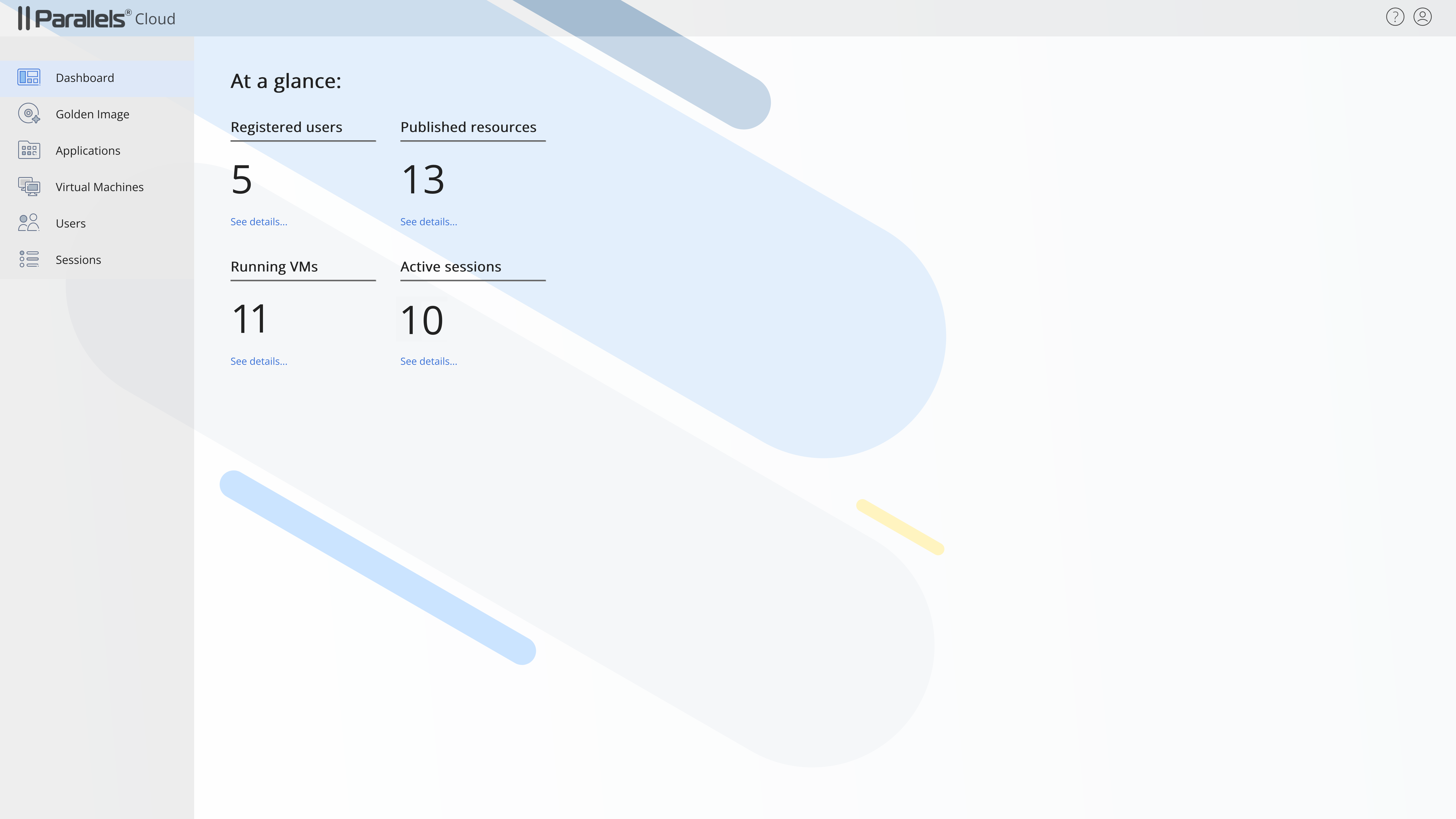 Parallels DaaS Dashboard 