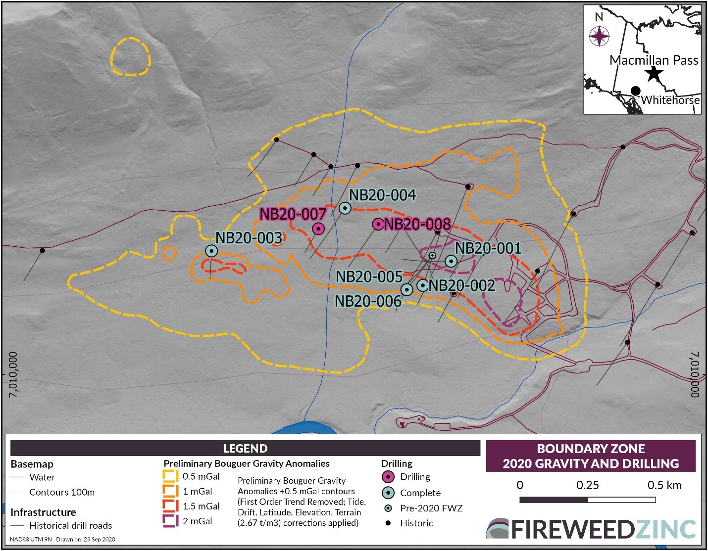 BOUNDARY ZONE 2020 GRAVITY AND DRILLING