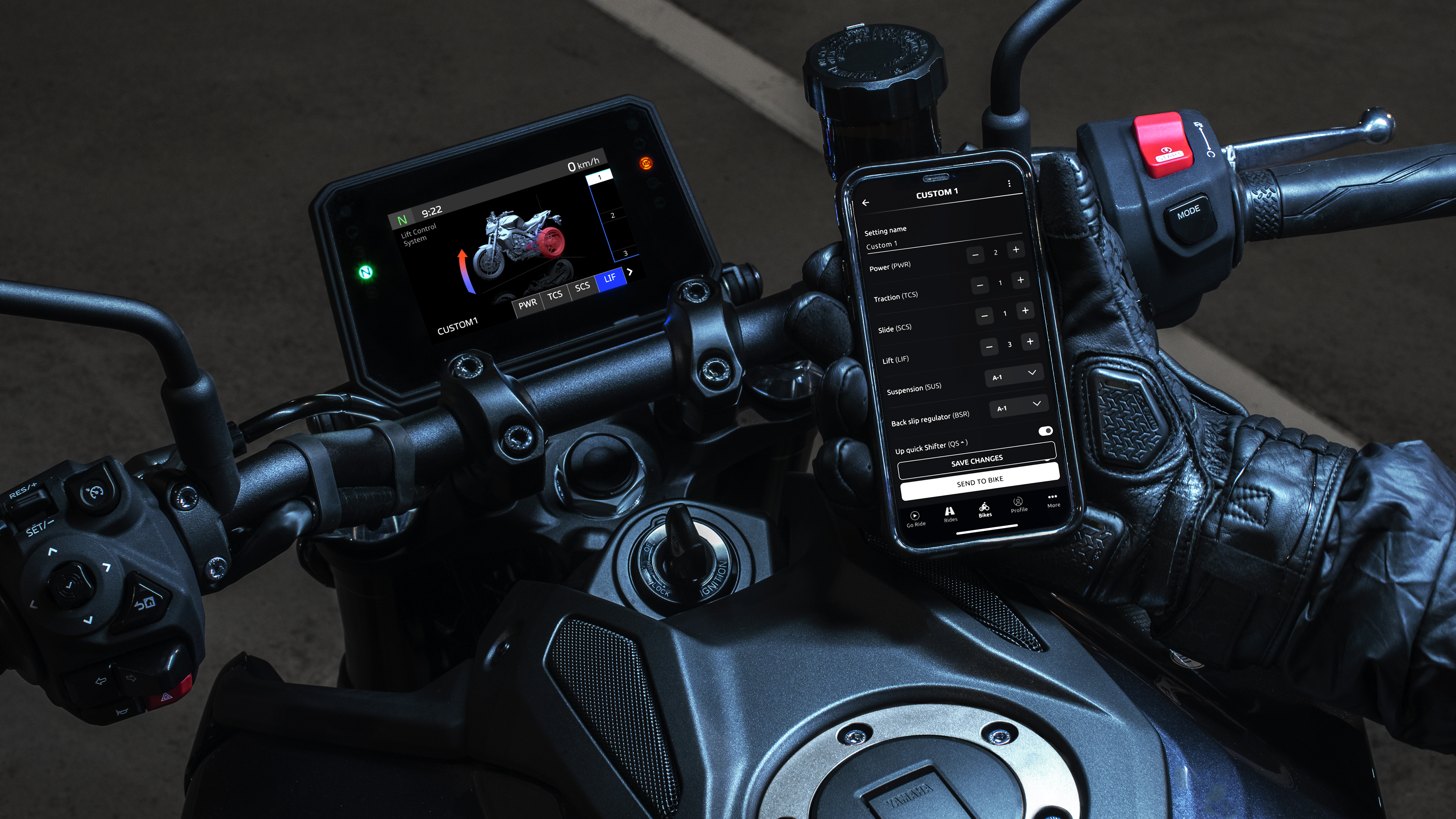 Connectivity now comes standard on the MT-09 via a built-in Communication Control Unit (CCU), meaning riders can stay connected while riding by linking their smartphone to the motorcycle using Yamaha's free Y-Connect app.