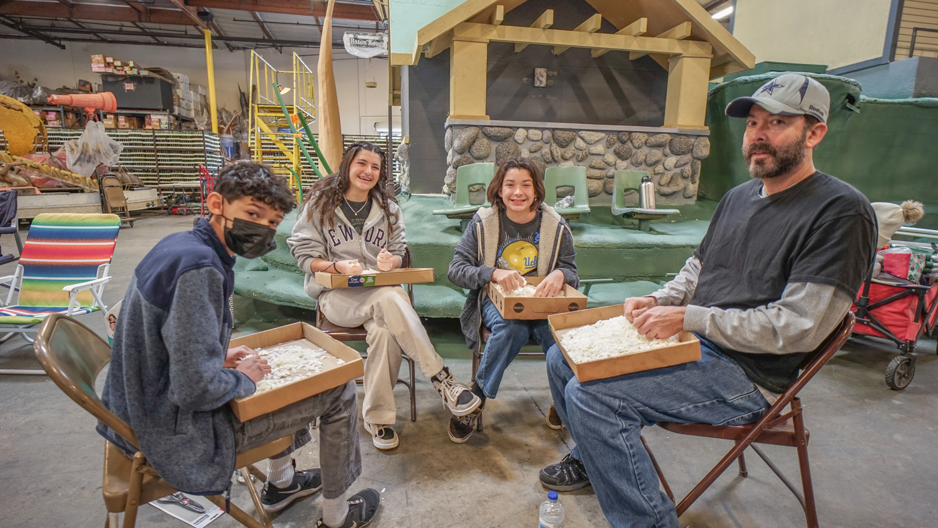 Volunteers Working on BIASC’s Rose Parade® Float