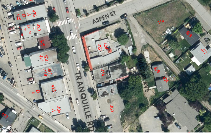 Aerial photo of building site.