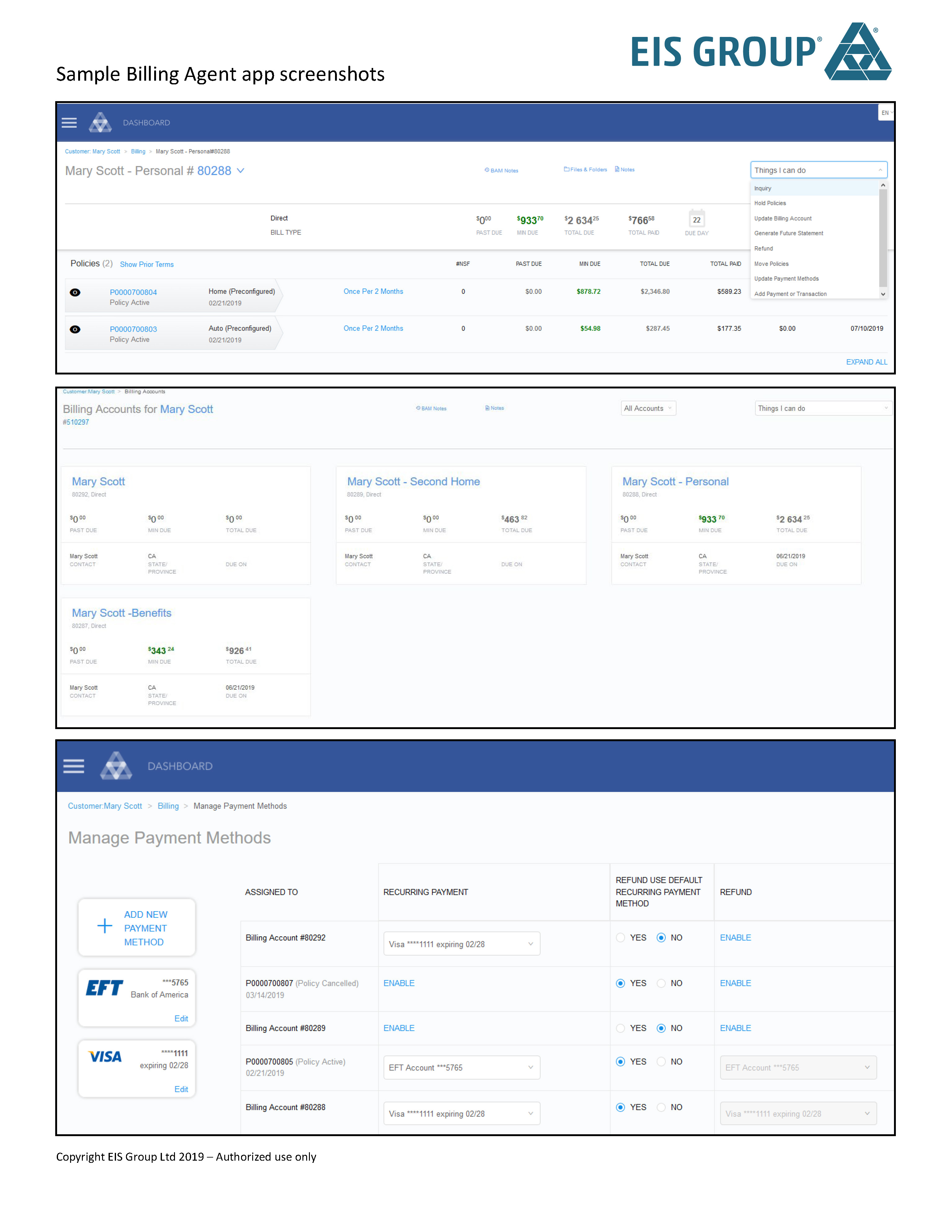 Screenshot of the Billing Agent app