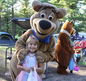 Trick-or-treating and interactions with Yogi Bear characters are two of the most popular fall activities at Jellystone Park.