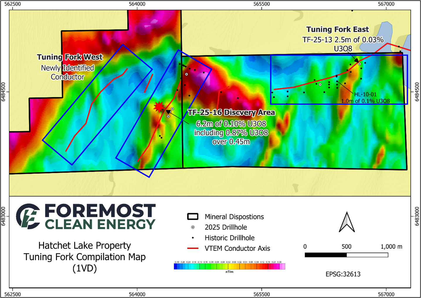 Figure 3. Hatchet Lake South – Tuning Fork Target Areas