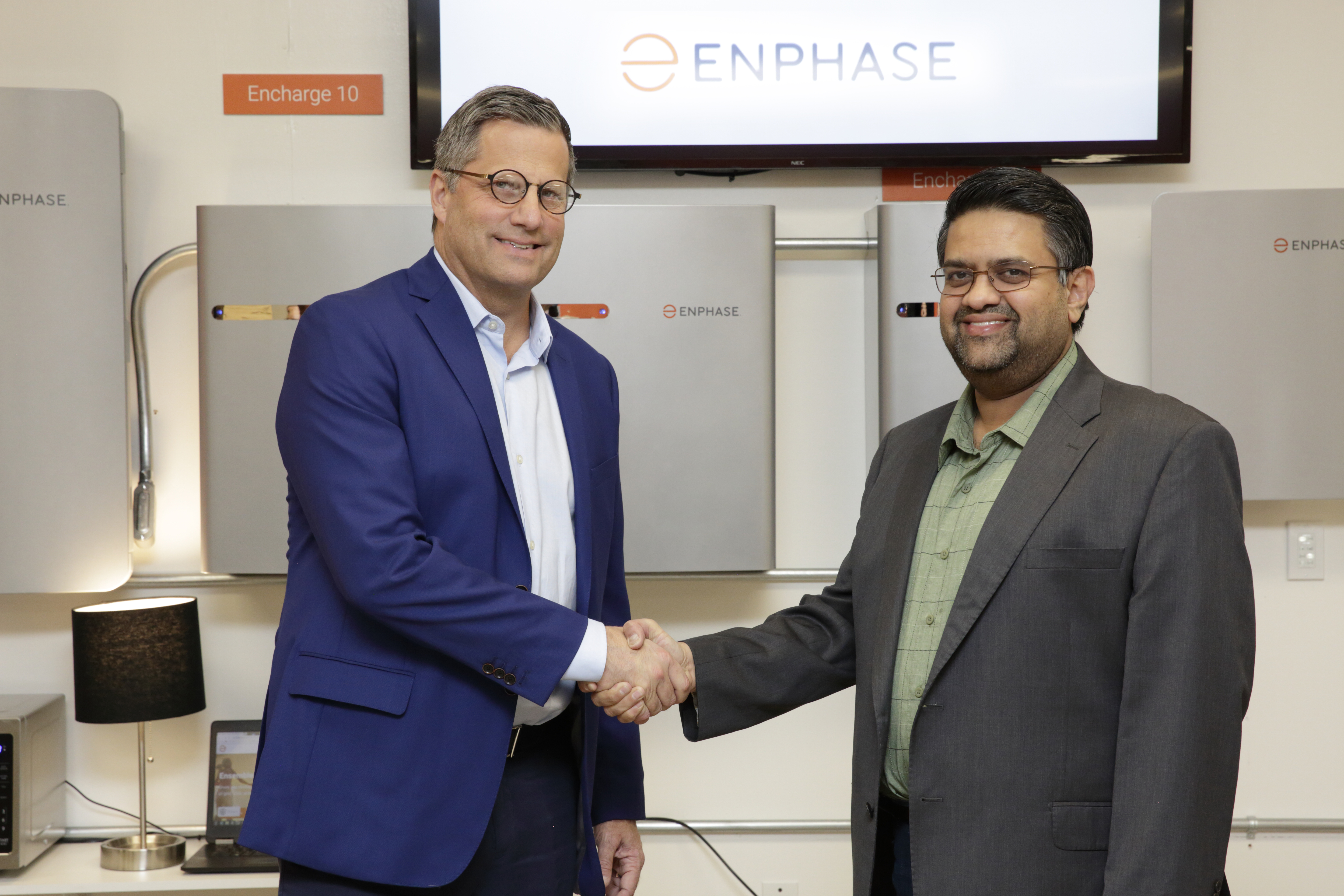 Jim Petersen (Petersen-Dean) and Badri Kothandaraman (Enphase Energy)